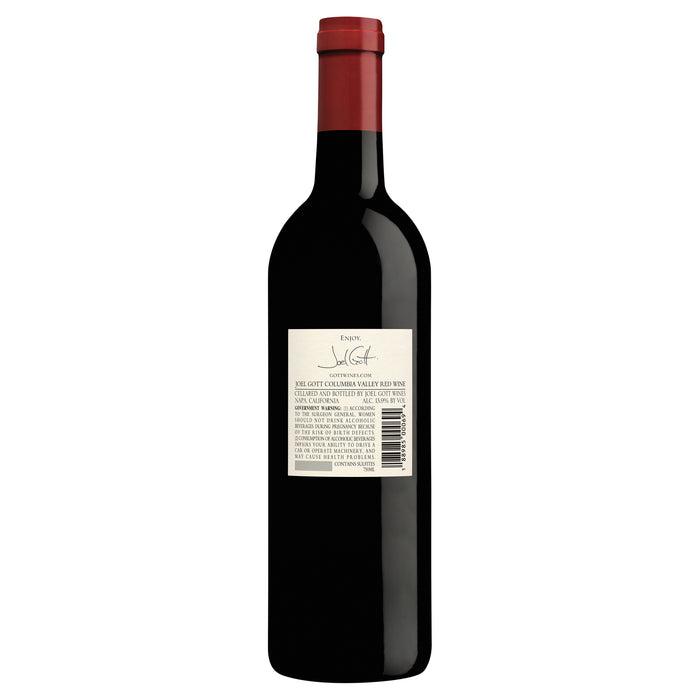 Joel Gott Washington Columbia Valley Red Wine 2021 Back of Bottle
