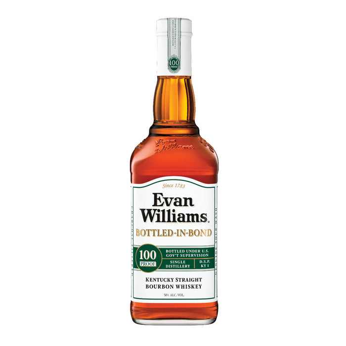 Evan Williams Bottled In Bond White Label Bourbon Whiskey 750 ml