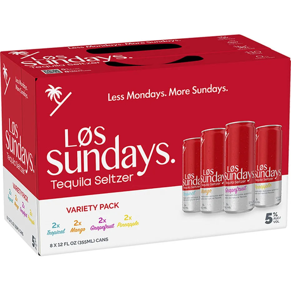 Los Sundays Tequila Seltzer Variety Pack 8 Pack (12 oz) — Rare Tequilas