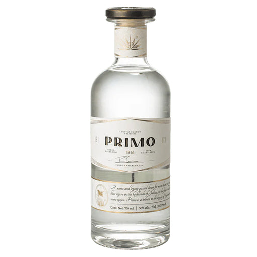 Primo 1861 High Proof Blanco Tequila on a white background.