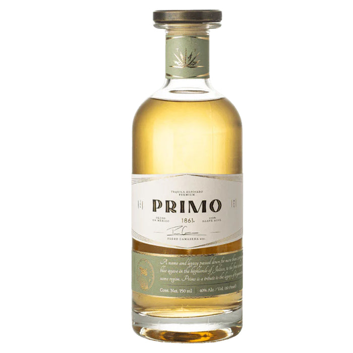 Primo 1861 Reposado Tequila bottle on a white background.