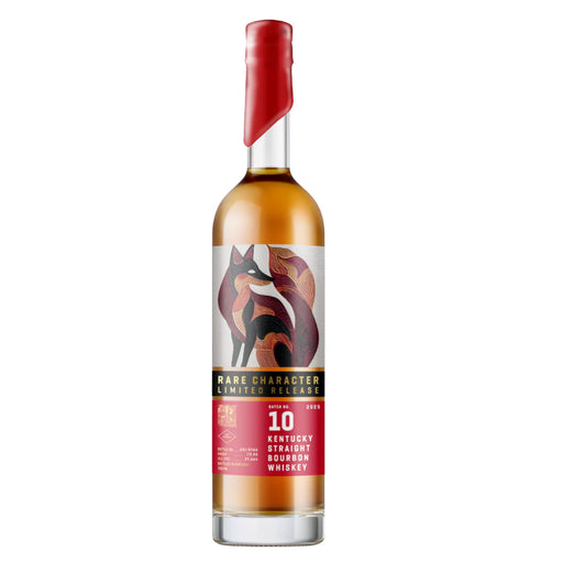 Bottle ofRare Character RCLR Batch 10 Kentucky Straight Bourbon Whiskey 2025 Limited Release with a colorful label on a white background