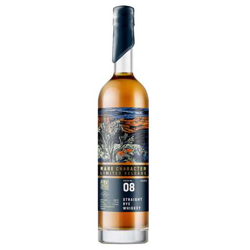 Rare Character RCLR Batch 08 Straight Rye Whiskey 2025 Limited Release on a white background.