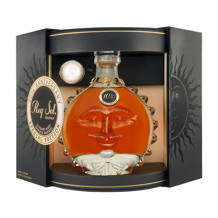 Rey Sol Extra Añejo 10 Year Single Barrel Tequila with gift box