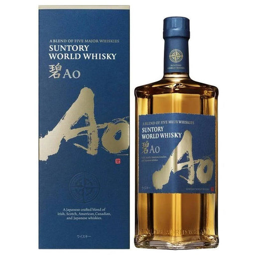 Suntory AO World Whisky bottle and box