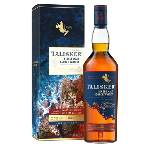 Talisker Distiller's Edition 2023 Single Malt Scotch Whisky Bottle and Box