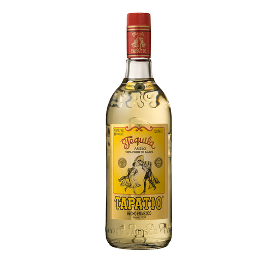 Bottle of Tapatio Añejo Tequila on a white background