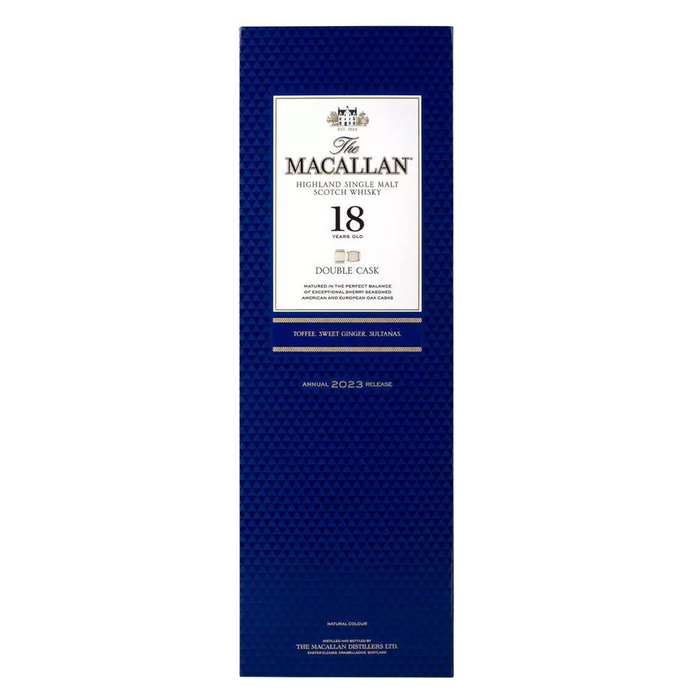 The Macallan 18 Year Double Cask Scotch Whisky 2023 Release gift box