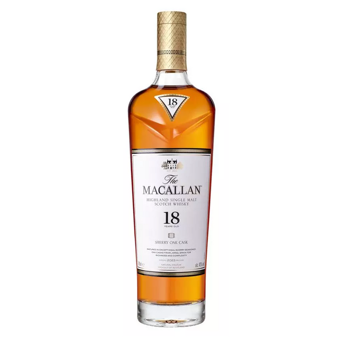 The Macallan 18 Year Sherry Oak Cask Scotch Whisky (2023 Release) Bottle