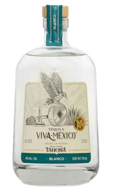 Bottle of Viva Mexico Tahona Blanco Tequila, stone-crushed agave, 48% ABV, Los Altos Jalisco