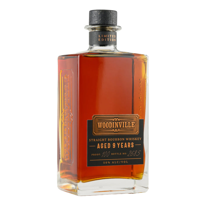 An Image of the side view of Woodinville 9 Year Old Limited Edition Straight Bourbon Whiskey