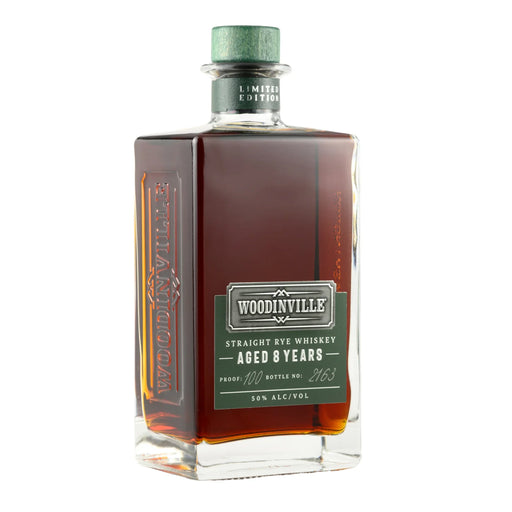 Woodinville 8 Year Old Limited Edition Straight Rye Whiskey Side View of Bottle