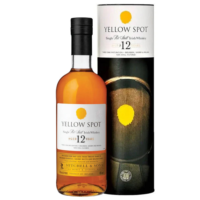 Yellow Spot 12 Year Old Single Pot Still Irish Whiskey bottle and box