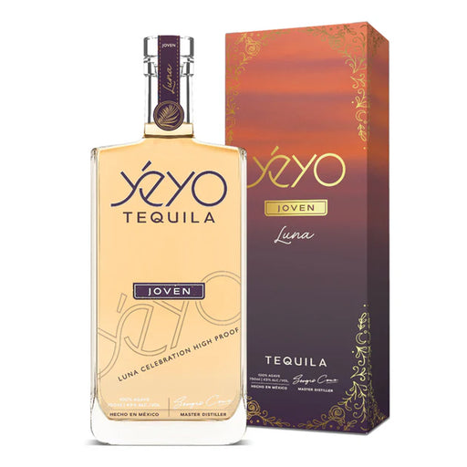 Yayo Tequila bottle and packaging on a white background