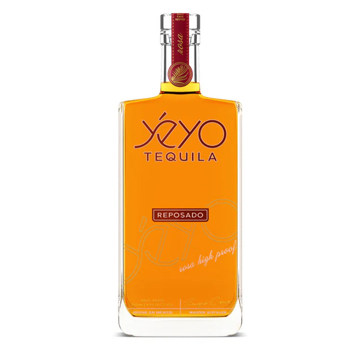 Yeyo Tequila Rosa Reposado bottle on a white background