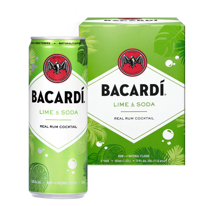 Bacardi Lime & Soda Cocktail 4pk 12oz