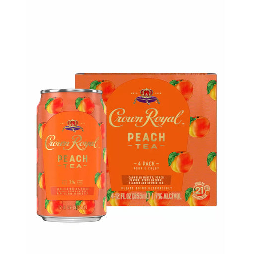 Crown Royal Peach Tea Canadian Whisky Cocktail 4pk 12oz