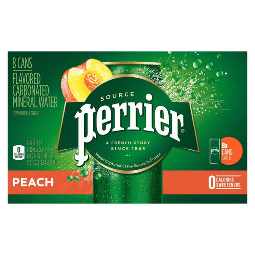 Perrier Peach Sparkling Mineral Water 8 Pack 11.15 fl oz