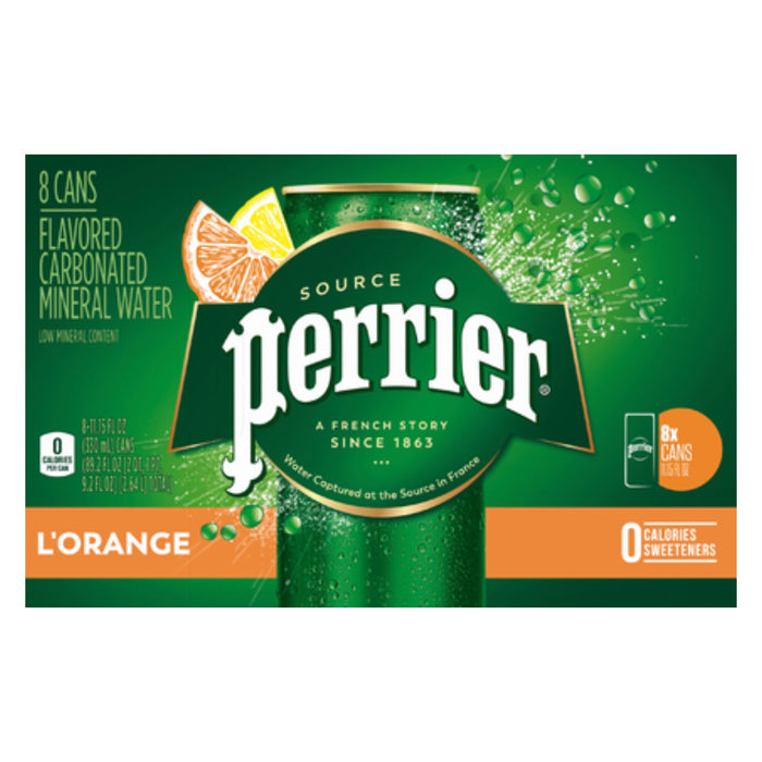Perrier L'Orange Sparkling Mineral Water 8 Pack 11.15 fl oz