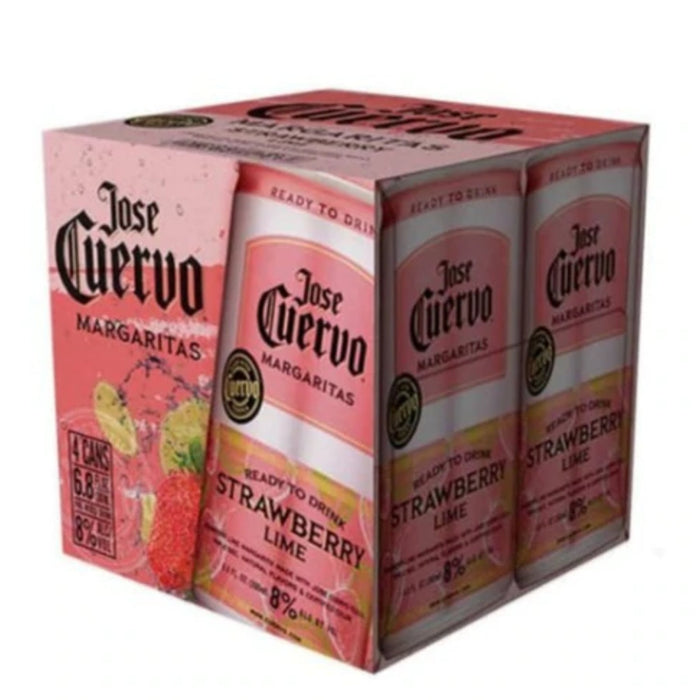 Jose Cuervo Sparkling Strawberry Margarita Ready To Drink 4pk