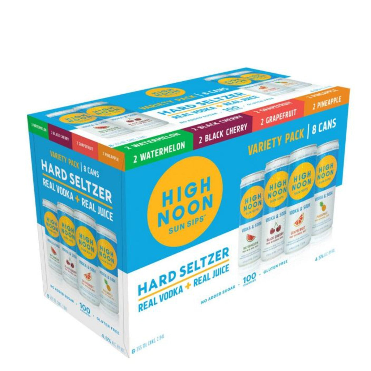 High Noon Real Vodka Hard Seltzer Variety 8PK 12oz — Rare Tequilas