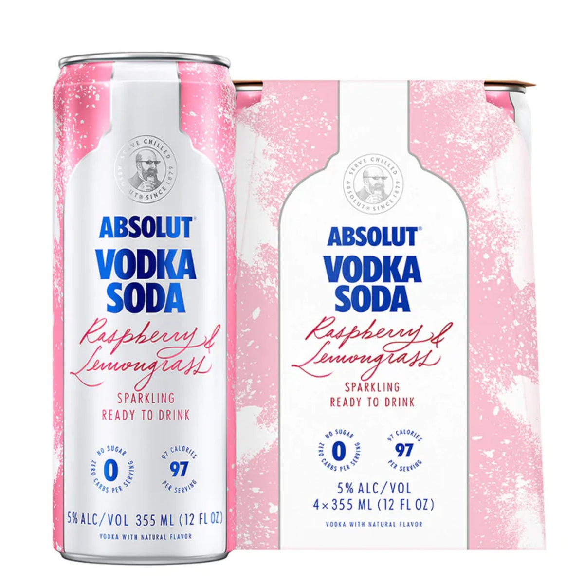 Absolut Raspberry & Lemon Grass Vodka Soda 4PK 12OZ — Rare Tequilas