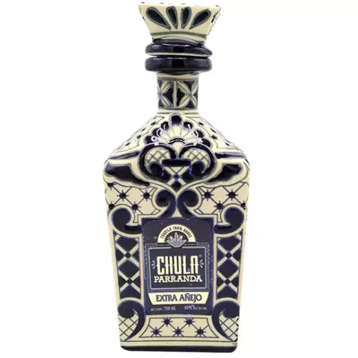 Chula Parranda Extra Añejo Tequila 750ml Blue and White Talavera Ceram