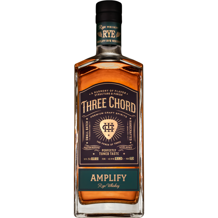 Three Chord Amplify Rye Whiskey Front of Bottle